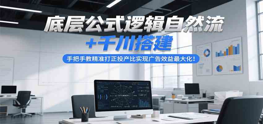 底层公式逻辑自然流+千川搭建，手把手教精准打正投产比实现广告效益最大化！-宅客基地