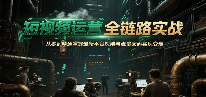 短视频运营全链路实战，从零到精通掌握最新平台规则与流量密码实现变现-宅客基地