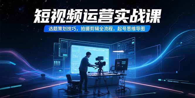（15375期）短视频运营实战课，选题策划技巧，拍摄剪辑全流程，起号思维导图-宅客基地